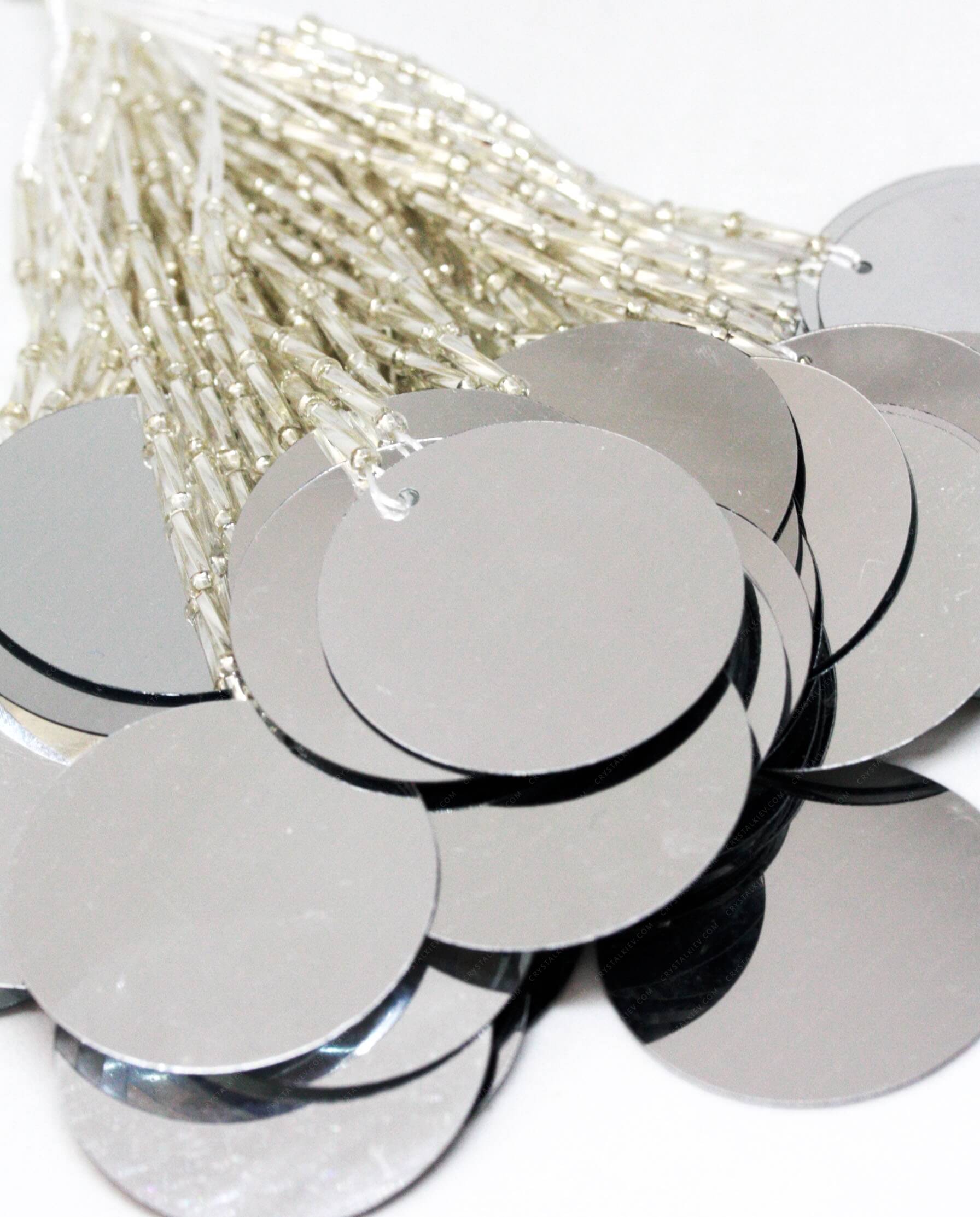 Пучки стекляруса Silver + Silver паєтка 3 см